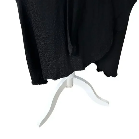 Good American Black Cheetah Print Wrap Dress Romantic Flirty Size 3 (L) - Picture 5 of 10